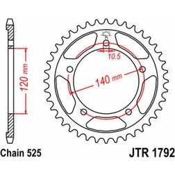 JT Sprockets JTR1792.47 47T Steel Rear Sprocket