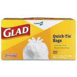 Glad Quick-Tie Tall Kitchen CloroxPro Trash Bags Count