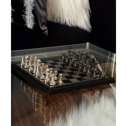 Deco 79 Emerson Cove Board Games Multi Dark Gray Aluminum Chess Board Game