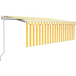 vidaXL Tenda Retrattile Automatica Con Parasole 4x3 m Gialla Bianca