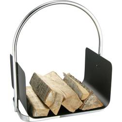 HI XXXL Holzkorb Schwarz Edelstahl