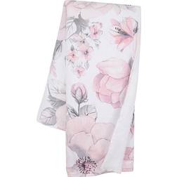 Lambs & Ivy Botanical Baby Watercolor Floral Pink Sherpa Fleece Baby Blanket