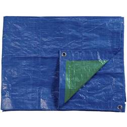 Edm Bâche De Protection Bleu/Vert Œillets Métal 90 g/m2 10 x 15 m