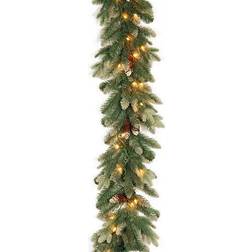 National Tree Company PECG3-300-9B Spruce Garland with Flocked Cones Christmas Tree