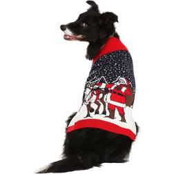 Santa and Reindeer Pet Sweater As Shown S