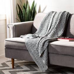 Safavieh Janan Solid Blankets Gray, Natural