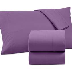 Micro Flannel Solid Twin Plum Bed Sheet Purple