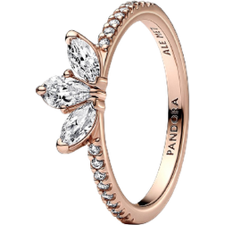 Pandora Sparkling Herbarium Cluster Ring - Rose Gold/Transparent