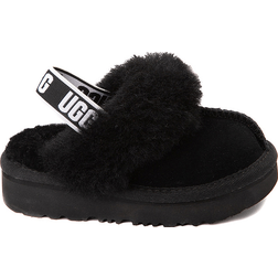 UGG Toddler's Funkette Sheepskin Slippers - Black