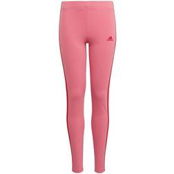 Adidas Girls Essentials 3 Stripes Leggings - Grey Heather/Clear Pink