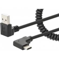 Manhattan Spolet USB-A USB-C-opladerkabel 1m