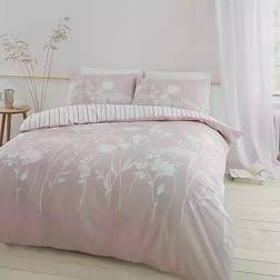 Catherine Lansfield Meadowsweet Floral Duvet Cover Pink