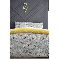 Furn furn. Doodles Abstract Duvet Cover White, Yellow, Black, Multicolour