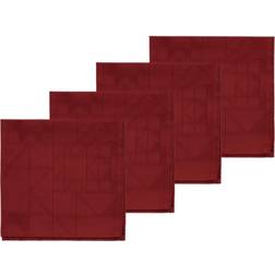 Södahl Star Damask Cloth Napkin Red (45x45cm)
