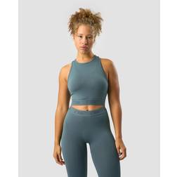 ICANIWILL Define Seamless Logo Cropped Tank Top - Jungle Green