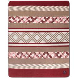 Lexington Graphic Print Fleece Teppe Beige, Rød, Hvit (170x)