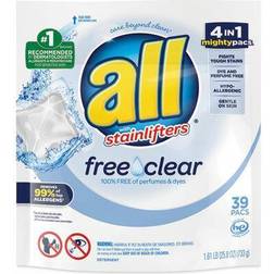 Henkel All Mighty Pacs Free And Clear Super Concentrated Laundry Detergent, 39/pack DIA73978EA