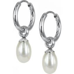 Astrid & Agnes Palma Earrings - Silver/Pearl