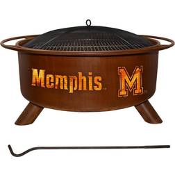 Memphis 18 in. Round Steel Wood Burning Rust Fire Pit with Grill Spark Screen