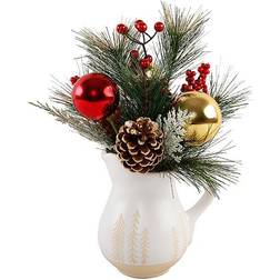 Flora Bunda Christmas Mix In 14" Ceramic Watering Pot