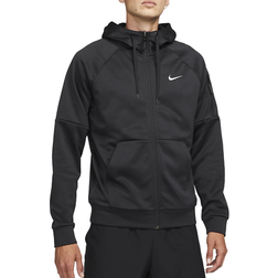 NIKE Men's Therma-FIT Full-Zip Fitness Top - Black/White