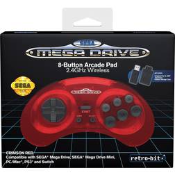 Retro-Bit Mega Drive 2.4G Wireless Gamepad (Nintendo Switch) - Crimson Rød