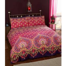Rapport Double Asha Ruby Duvet Cover Red, Grey, Pink, Purple, Multicolour