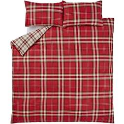 Catherine Lansfield Kelso Duvet Cover Grey, White, Red