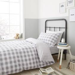 Bianca Check Stripe Duvet Cover Grey, White