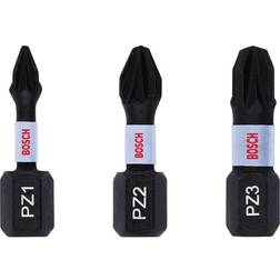 Bosch Impact Control Screwdriver Bits Set PZ1-PZ2-PZ3 Pozidriv