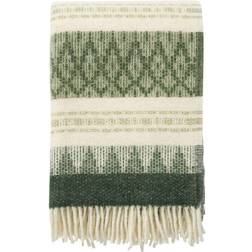 Klippan Yllefabrik Freja Blankets Green, White (200x130cm)