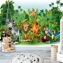 Artgeist Fototapet Jungle Animals, animeret jungledyr (flere størrelser) 400x280