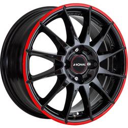 Ronal R54 MCR JET BLACK RED RIM 7x16