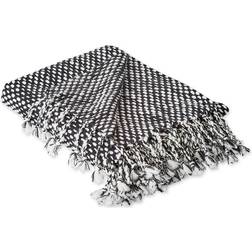 DII Solid Acrylic Woven Textured Throws Blankets White, Black (152.4x127cm)