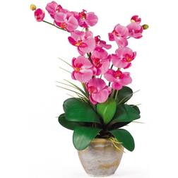 Nearly Natural 25 in. Artificial Double Phalaenopsis Silk Orchid Flower Arrangement