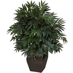 Nearly Natural 35 in. Artificial H Green Double Bamboo Palm