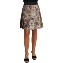 Dolce & Gabbana Mini Floral Print Jaquard Skirt