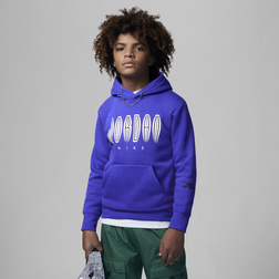 Jordan Big Kids' MVP Jumpman Fleece Pullover Hoodie Purple, 95B685-B48