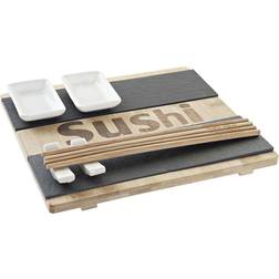 Dkd Home Decor Naturell Svart Skiffer Bambu Sushiset Köksutrustning