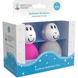 Matchstick Monkey Bathtime Wobblers Pink & Cool Grey