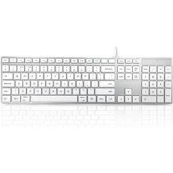 Accuratus 301 Clavier USB R.-U Blanc Argent