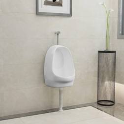 vidaXL Urinario De Pared Con Válvula De Descarga Cerámica Blanco