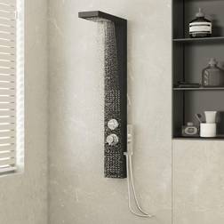 vidaXL Système de Panneau de Douche Aluminium Noir
