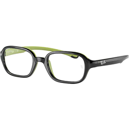 Ray-Ban Junior Rb9074 Kids Black On Green Clear Lenses Polarized 41-16 Black On Green 41-16