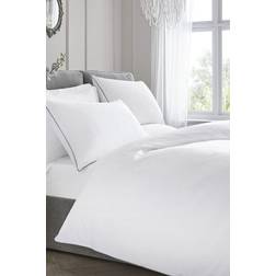 Cotton Percale 200 Thread Count Duvet Cover Silver, White (200x200cm)