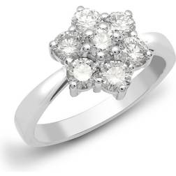 Jewelco London 18ct 1.25ct Diamond Stone Flower Cluster Ring