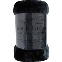 Dreamscene Double Luxury Mink Fleece Blankets Black