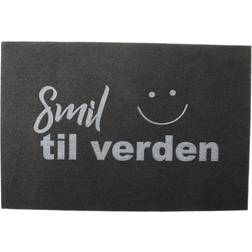 Det Gamle Apotek Dørmåtte Smil verden Grå cm