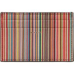 Paul Smith Stripe Leather Cardholder Black