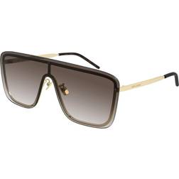 Saint Laurent SL 364 Mask Solbriller - Guld/Brown